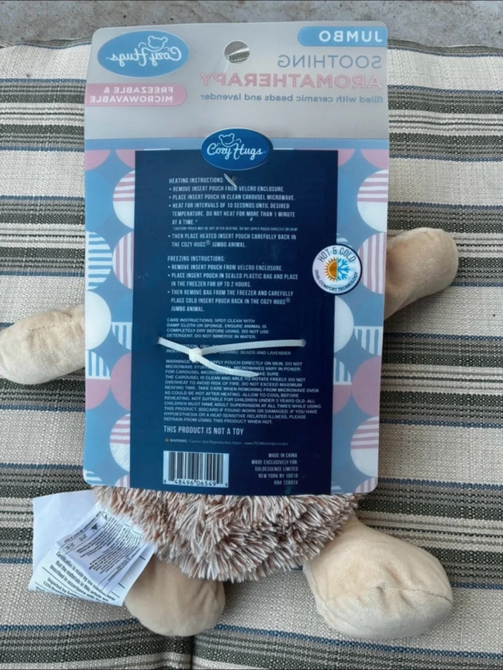 Beige Hedgehog Aromatherapy Plush - Soothing Lavender Heat Pack